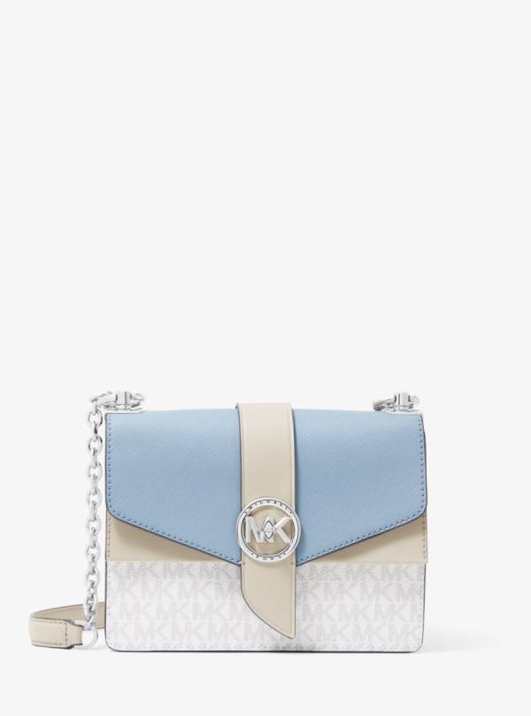 Damske Spojková Taška Michael Kors Greenwich Small Two-Tone Logo and Saffiano Leather Viacfarebný - Kabelky Michael Kors Akcia | OQEXZ-7249